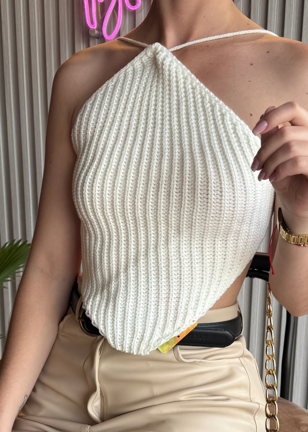 BLUSA TEJIDO - BLANCO
