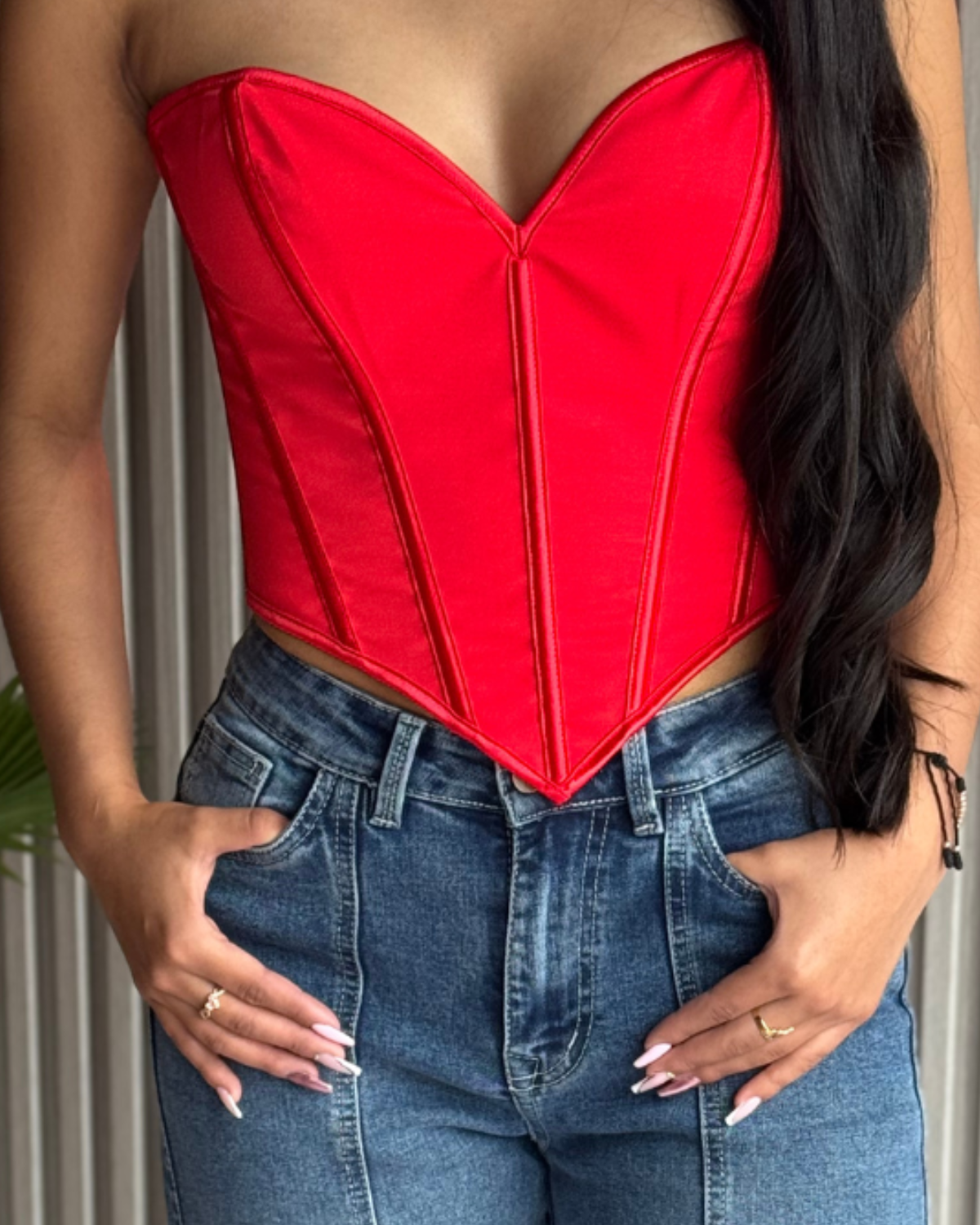 CORSET EN CORAZON - ROJO